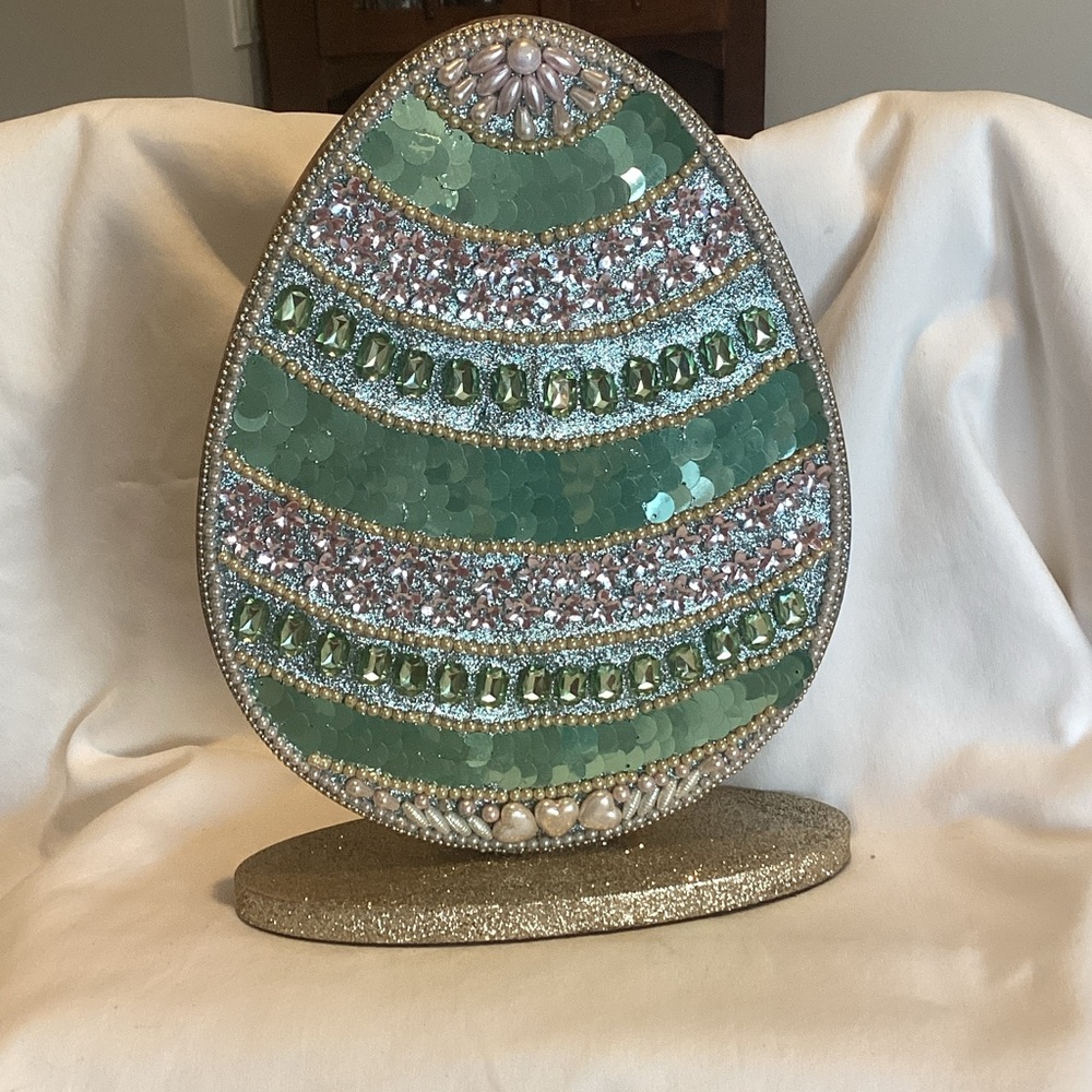 Sequin and Beaded Easter Egg Tabletop Decor